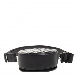 MCM Black Leather Swarovski Crystal Studded Round Shoulder Bags