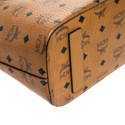 MCM Cognac Visetos Coated Canvas Tote