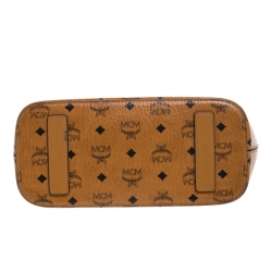 MCM Cognac Visetos Coated Canvas Tote