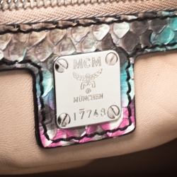 MCM Multicolor Python Boston Satchel
