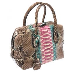 MCM Multicolor Python Boston Satchel