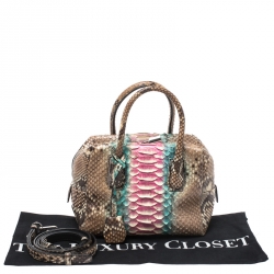 MCM Multicolor Python Boston Satchel