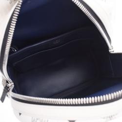 Pre Owned MCM White Visetos Coated Canvas Stark Studs Backpack