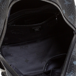 MCM Black Visetos Coated Canvas Medium Studs Stark Backpack