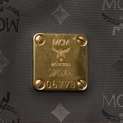 MCM Black Visetos PVC Duffle Bag