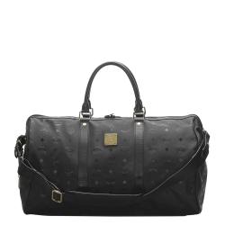 MCM Black Visetos PVC Duffle Bag