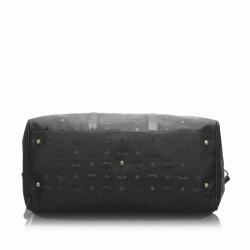 MCM Black Visetos PVC Duffle Bag