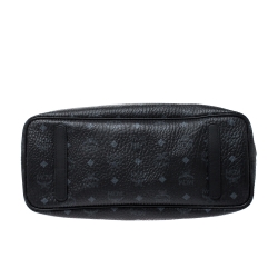 Pre Owned MCM Black Visetos Coated Canvas Medium Anya Shopper Tote