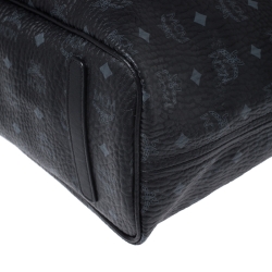 Pre Owned MCM Black Visetos Coated Canvas Medium Anya Shopper Tote