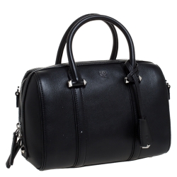 Pre Owned MCM Black Leather Ella Boston Bag