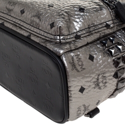 MCM Silver Visetos Coated Canvas Mini Studs Stark Backpack