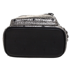 MCM Silver Visetos Coated Canvas Mini Studs Stark Backpack