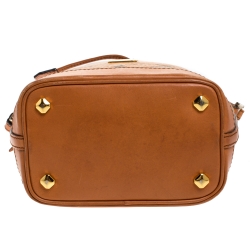 MCM Brown Visetos Coated Canvas Drawstring Shoulder Bag