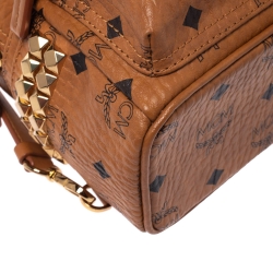 MCM Brown Visetos Coated Canvas X-Mini Bebe Boo Backpack