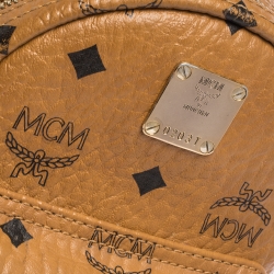 MCM Brown Visetos Coated Canvas X-Mini Bebe Boo Backpack