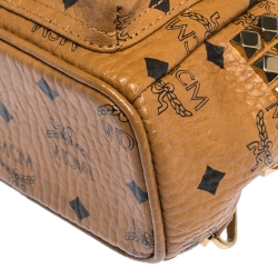 MCM Brown Visetos Coated Canvas X-Mini Bebe Boo Backpack