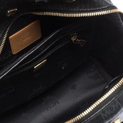 Pre Owned MCM Black Visetos Coated Canvas and Leather Small Studs Stark Backpack