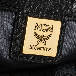 Pre Owned MCM Black Visetos Coated Canvas and Leather Small Studs Stark Backpack