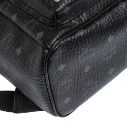 Pre Owned MCM Black Visetos Coated Canvas and Leather Small Studs Stark Backpack