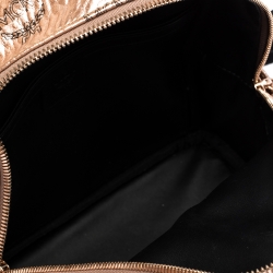 MCM Metallic Peach Visetos Coated Canvas and Leather Studs Stark Backpack
