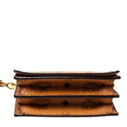 MCM Cognac Visetos Coated Canvas Mini Rabbit Shoulder Bag