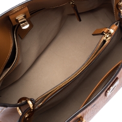 MCM Cognac Visetos Coated Canvas and Leather Klara Tote