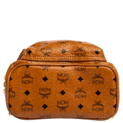 Pre Owned MCM Brown Visetos Coated Canvas X-Mini Bebe Boo Backpack