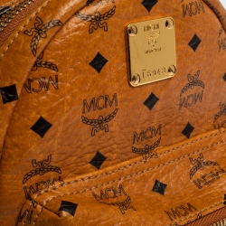 Pre Owned MCM Brown Visetos Coated Canvas X-Mini Bebe Boo Backpack