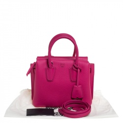 Pre Owned MCM Pink Leather Mini Milla Tote