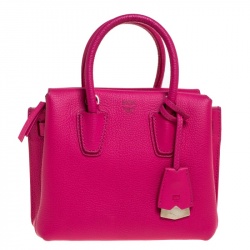 Leather tote MCM Pink in Leather - 30357961