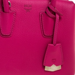 Pre Owned MCM Pink Leather Mini Milla Tote
