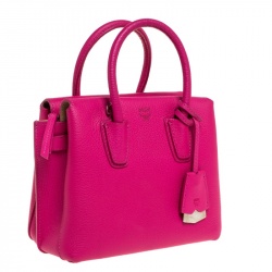 Pre Owned MCM Pink Leather Mini Milla Tote