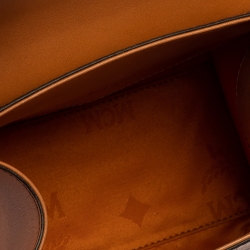 Pre Owned MCM Brown Visetos Canvas Mini Heritage Top Handle Bag