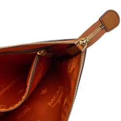 MCM Cognac Visetos Coated Canvas Pouch 