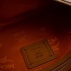 MCM Cognac Visetos Coated Canvas Pouch 