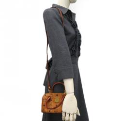 Pre Owned MCM Brown Conyac Visetos Boston