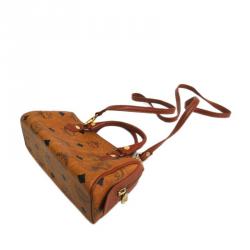 Pre Owned MCM Brown Conyac Visetos Boston