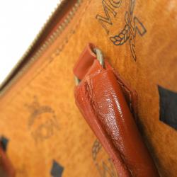 Pre Owned MCM Brown Conyac Visetos Boston