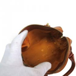 Pre Owned MCM Brown Conyac Visetos Boston