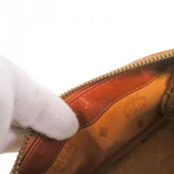 Pre Owned MCM Brown Conyac Visetos Boston