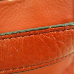 MCM Red Leather Drawstring Hobo