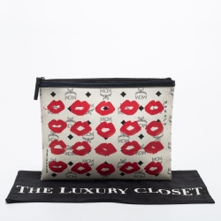 MCM Multicolor Visetos Coated Canvas Vogue Korea Zip Pouch