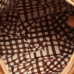 Pre Owned MCM Tan Visetos Coated Canvas and Leather Mini Anya Zip Tote