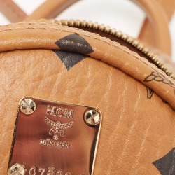 MCM Brown Visetos Coated Canvas X-Mini Bebe Boo Backpack