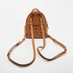 MCM Brown Visetos Coated Canvas X-Mini Bebe Boo Backpack