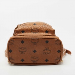 MCM Brown Visetos Coated Canvas X-Mini Bebe Boo Backpack