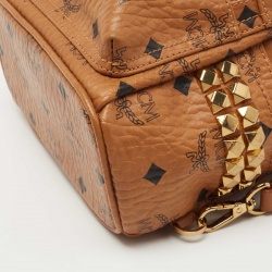 MCM Brown Visetos Coated Canvas X-Mini Bebe Boo Backpack