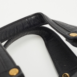 Pre Owned MCM Black Leather Studded Boston Satchel