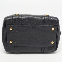 Pre Owned MCM Black Leather Studded Boston Satchel