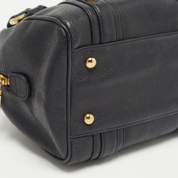 Pre Owned MCM Black Leather Studded Boston Satchel